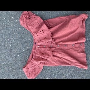 Off the shoulder flow sleeve top